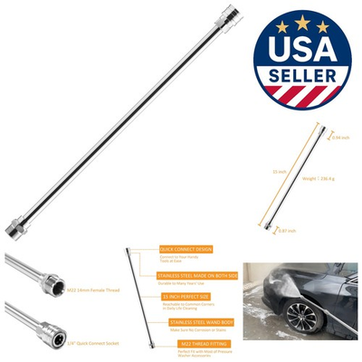 #ad Effortless Cleaning with 17 Inch Stainless Steel Pressure Washer Wand 4000 PSI $36.39