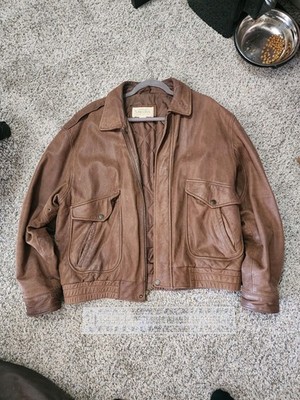 St. John's Bay Brown Leather Jacket Men's L/G | eBay