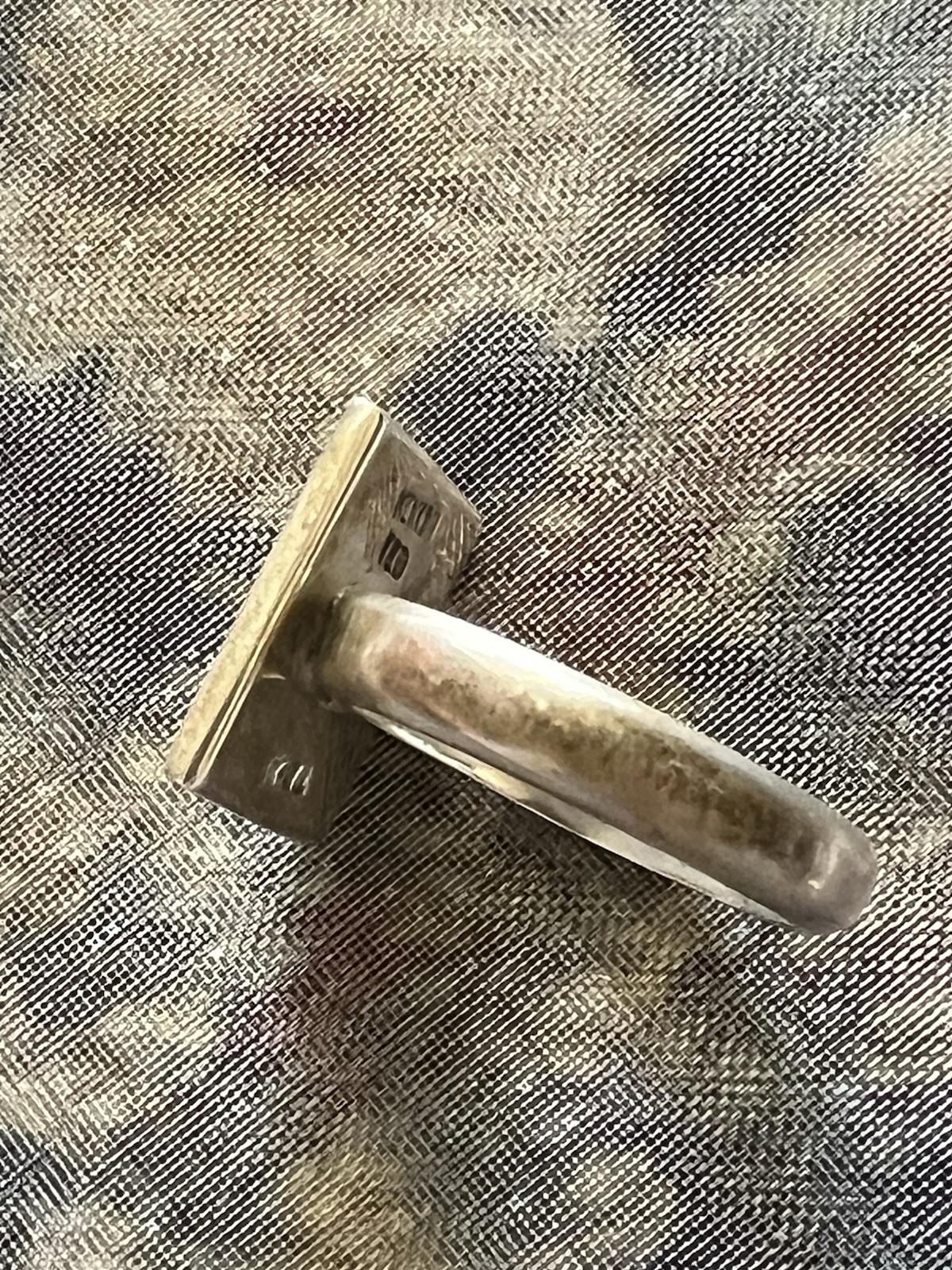 Solid Sterling Silver Engravable  Ring  Square De… - image 4