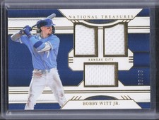 2024 Panini National Treasures #22 Bobby Witt Jr. Game Gear Swatches Trio #/99
