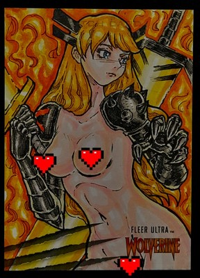 Magik Sketch Card Wolverine Fleer Ultra 1/1  Very RareAftermarket