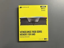 Corsair VENGEANCE RGB 64GB (2x32GB) DDR5 DRAM 6000MT/s CL30 Memory Kit (Gray)