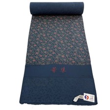 JAPANESE KIMONO FABRIC CLOTH BOLT PURE SILK NAVY BLUE KOMON AA10414
