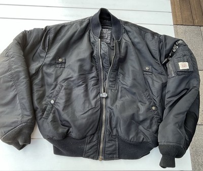 Replay Black Nylon Flight Jacket - MA1 - Vintage 1990s - Made in Italy - XL