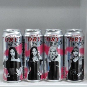 Asahi  Beer Can BLACKPINK Korea Limited 500ml Empty.  4pieces set