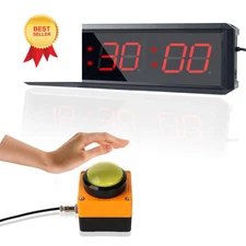 SMAHEAT Fitness Timer with Stopwatch Button, 1.5 Inch Six-digit All-red 