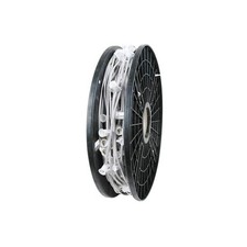 Novelty Lights 250 Feet C7/E12 Socketed Wire Spool, 6 Inch Spacing, White Wir...