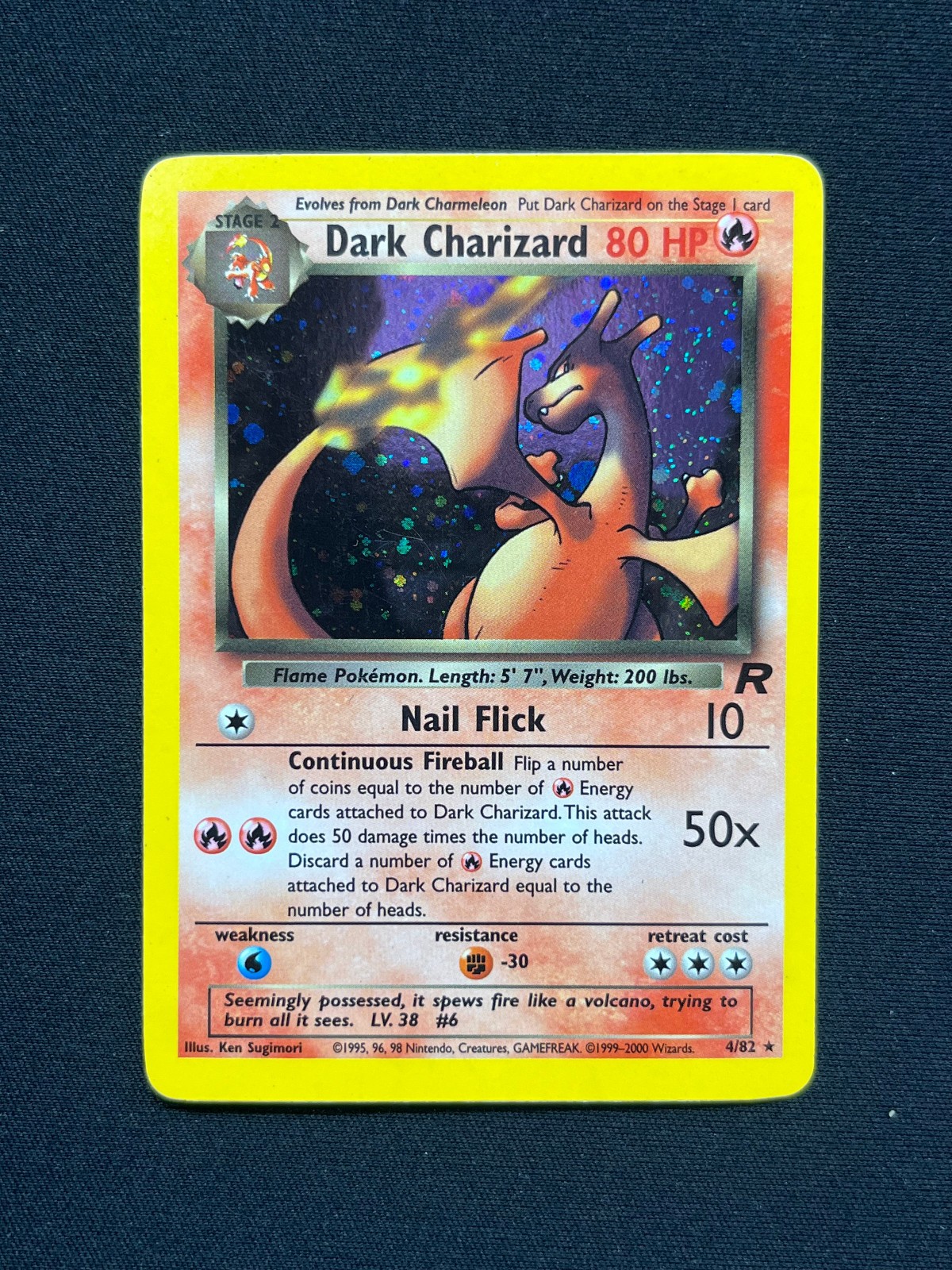 Pokemon Dark Charizard Holo Rare Team Rocket Unlimited 4/82