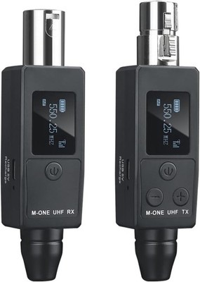 UHF Wireless XLR Transmitter and Receiver Plug-on Wireless Microphone System for