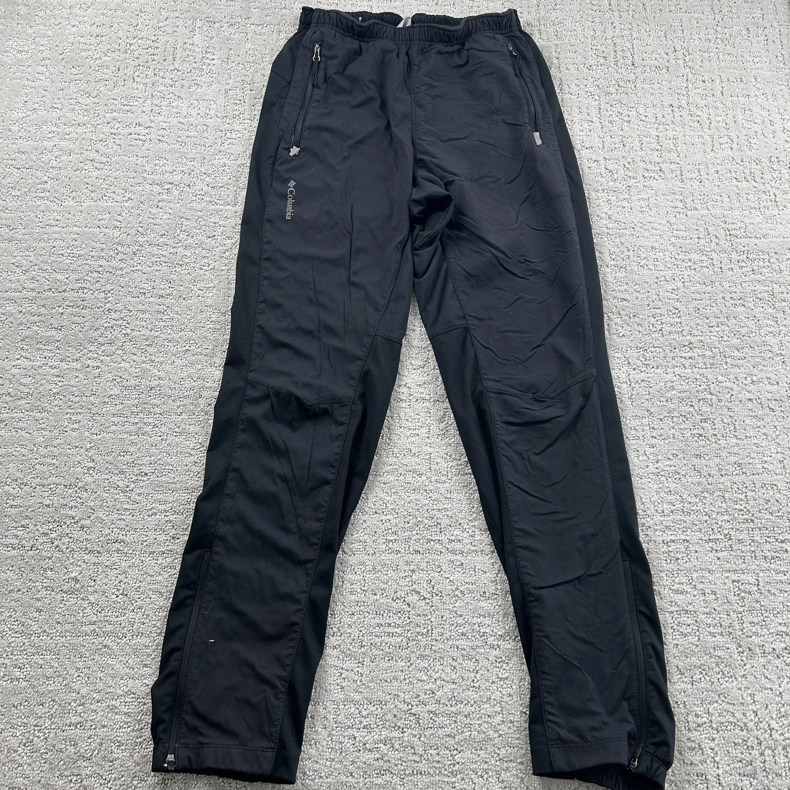 Columbia Pants Womens Small Black Softshell Jogger Elastic Waist Zip Pockets