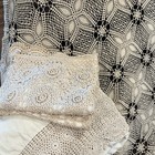 Queen Size lace Bed Topper W/ Queen Size Bed Skirt, 2 Shams & a Throw Pillow — photo 5