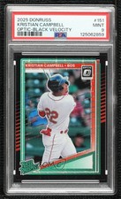 2025 Donruss Optic Black Velocity Prizm 7/39 Kristian Campbell PSA 9 MINT v1x