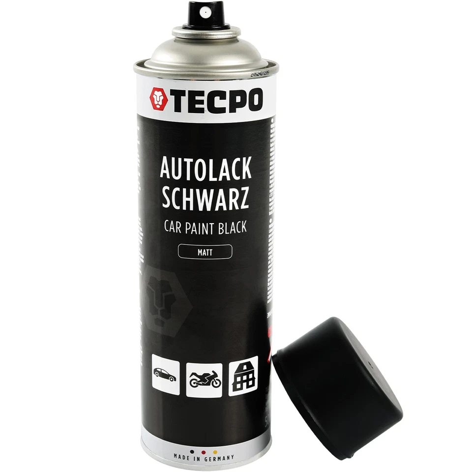 LACKSPRAY SCHWARZ MATT 6x 500ml AUTOLACK RALLYSCHWARZ MATT-SPRÜH-LACK FARBSPRAY - Bild 3 von 4