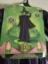 Wicked Elphaba Deluxe Child Costume Dress Cape & Hat -7-8 Medium #9299 HALLOWEEN