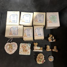  15 1990s Cherished Teddies Bear Figurine Plaque Lot - Nice Shape Some in Box