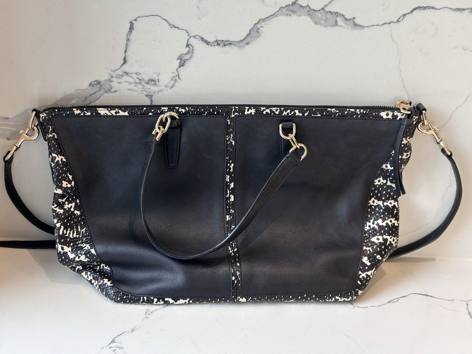 Chic Coach Bleecker Cooper Satchel, Python Emboss… - image 5