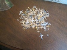 Cross Charms, Cross Pendants Bulk Mini Cross Pendants, Silvery, Crafts, etc.