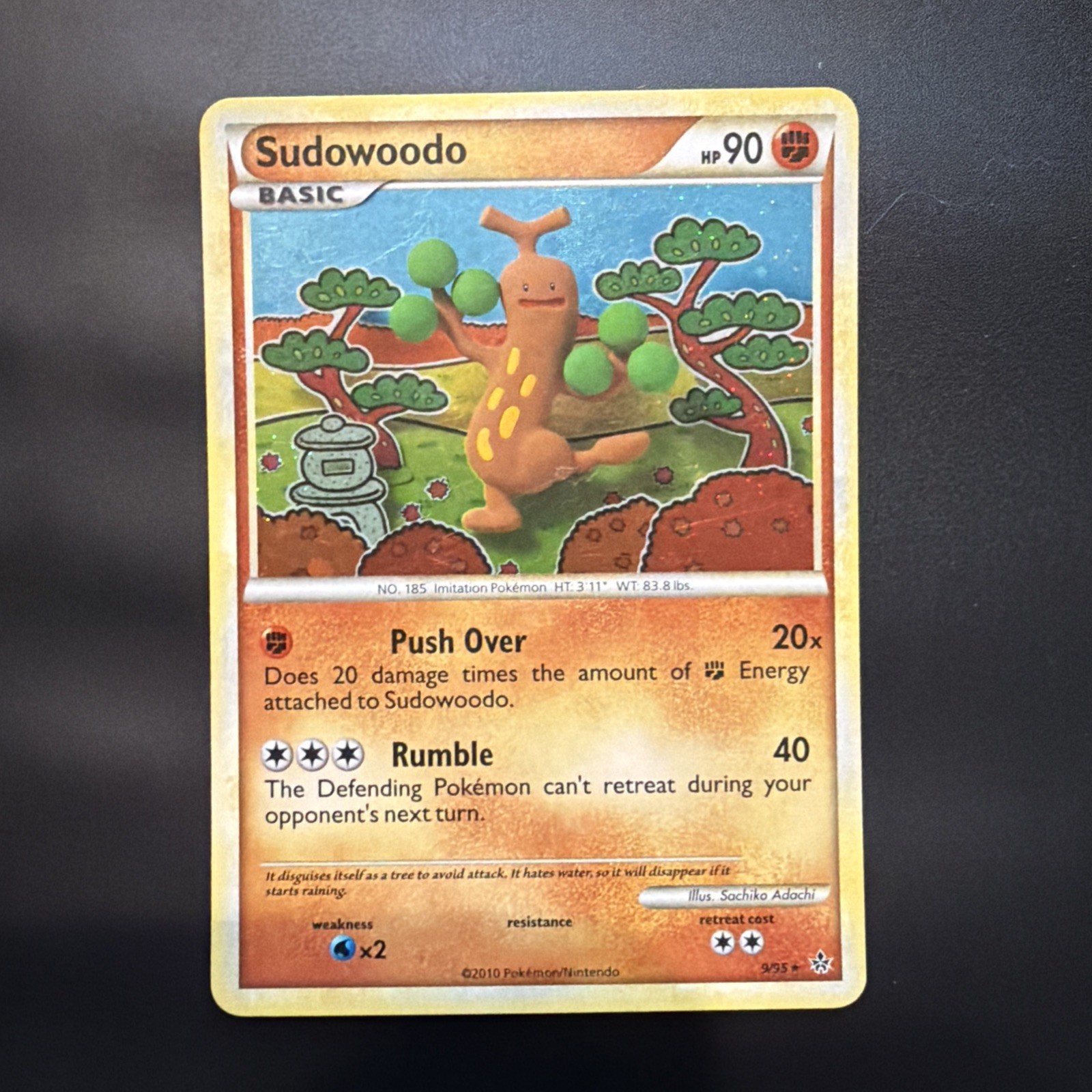 Pokémon Sudowoodo Basic 90HP 9/95 Unleashed 2010 Holo Rare Card