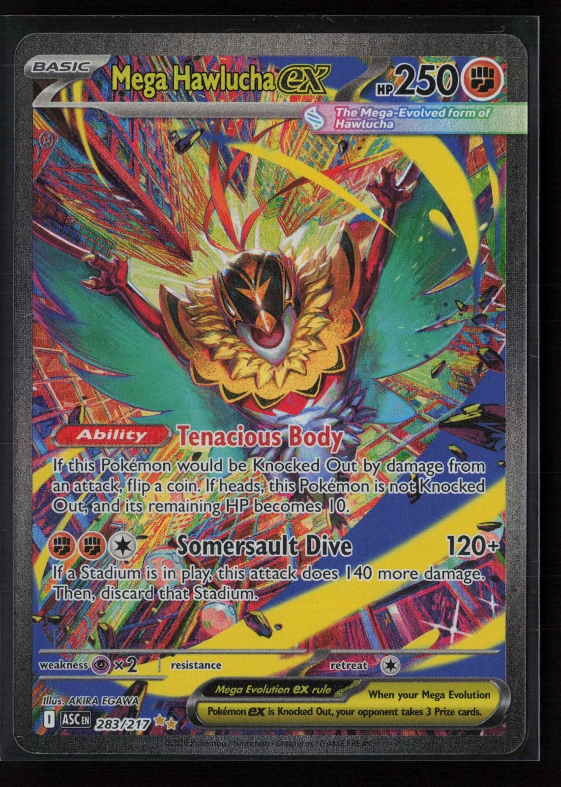 Mega Hawlucha ex 283/217 Special Illustration Rare Ascended Heroes Pokemon Holo