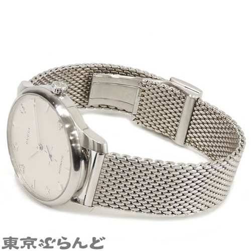 Orologio GUCCI G Timeless Quadrante Bianco Acciaio Inox Automatico Uomo Usato con Scatola - Foto 2 di 3