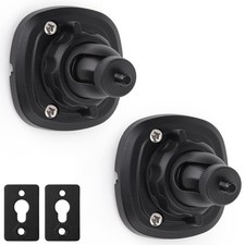 2 PCS Speaker Wall Mount Holder 1/420 Threaded Keyhole 360 Rotation Black