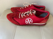 Tory Burch Annie Nylon Runner w/ Red and White Suede Sneakers Sz 11
