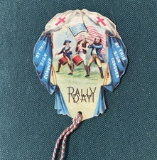 Antique Celluloid Bookmark: Rally Day Patriotic Flag George Washington Birthday