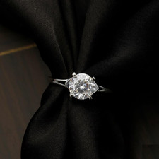 Solitaire Style 1.50CT Round Cut Lab Grown Diamond Proposal Ring 14K White Gold