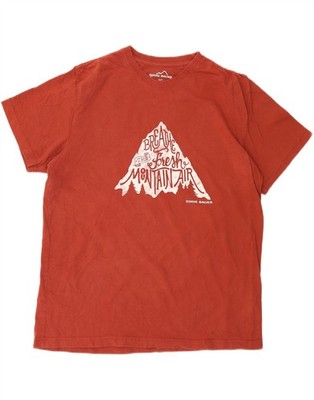 EDDIE BAUER Herren Grafik T-Shirt Oberteil XL Rot Baumwolle BT04
