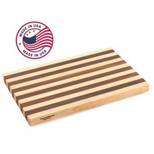 1" Thick Maple Walnut Wood Cutting Board with Feet 15" x 10"