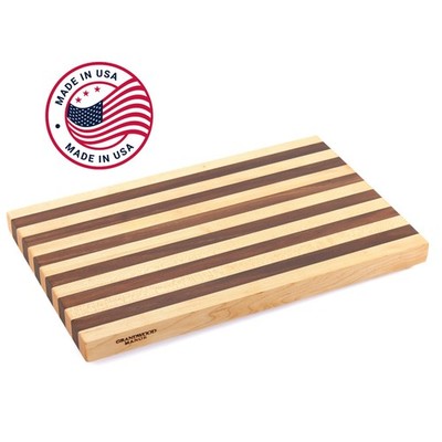 1'' Thick Maple & Walnut Wood Cutting Board with Feet (15'' x 10'')