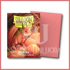 Peach 100 Matte Dual Dragon Shield Sleeves Standard Size for Pokemon MTG DBS