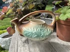 Vintage Mid Century McCoy Pottery Teapot Green Brown