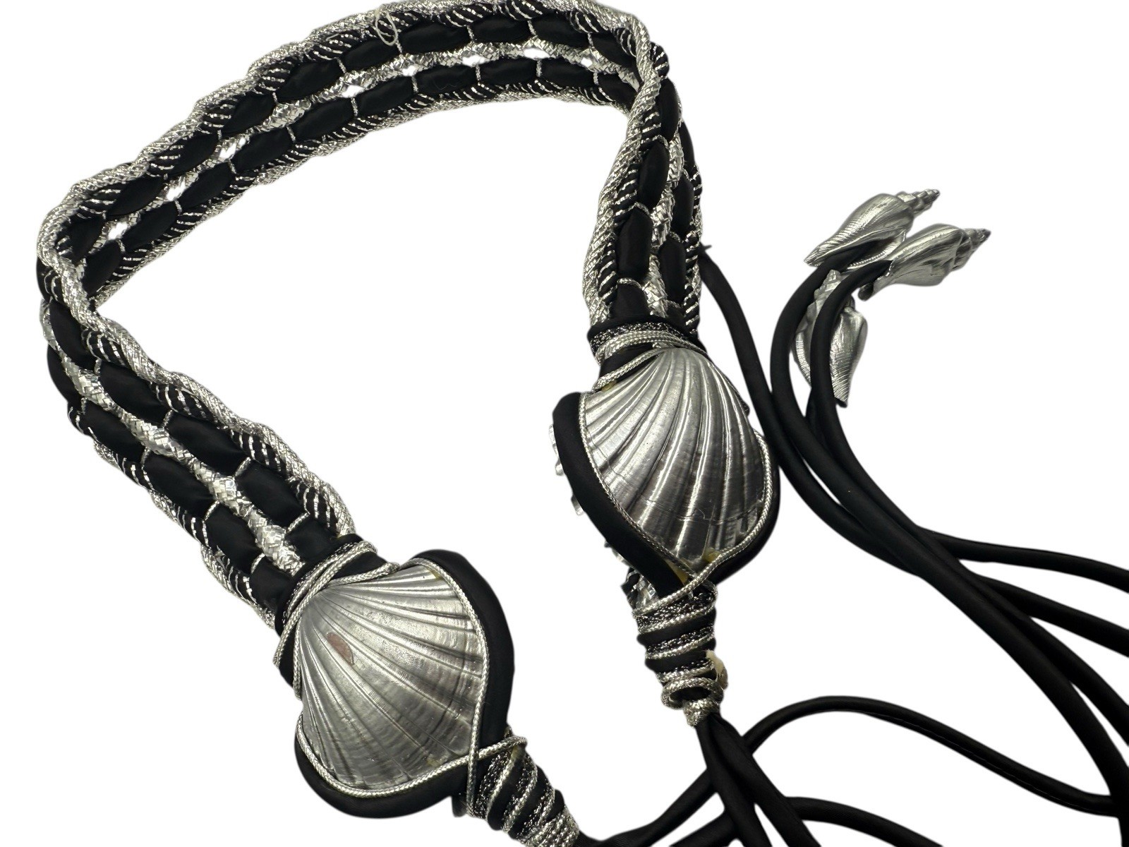 Vintage 1980’s Statement Seashell Shells Silver B… - image 2