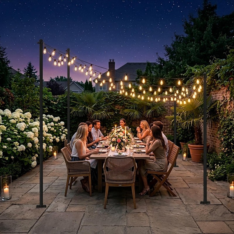 Yescom 8FT/10FT String Light Poles for Outdoor Event Decor Patio Shade 4 Pack