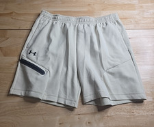 Under Armour UA Unstoppable Fleece Shorts Cream Mens Size X-Large 1379809-273