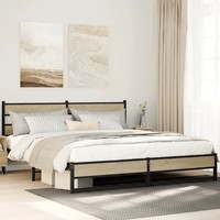 Metallbett Sonoma-Eiche 200X200 Cm Ohne Matratze - Bettgestell Stabil