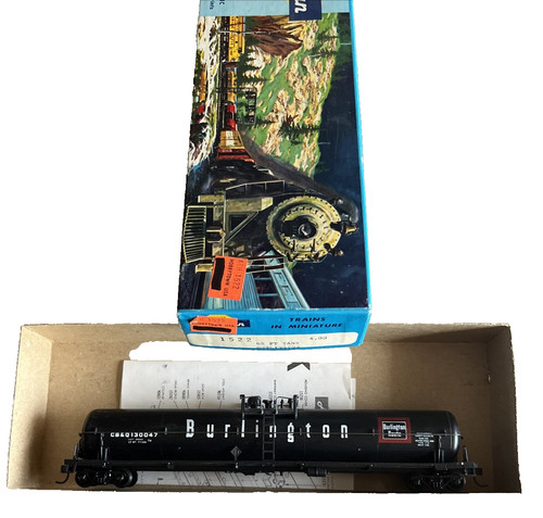 Kit de coche tren escala HO ATHEARN 1522 BURLINGTON 62' TANQUE RTR con Kadees CB&Q 130047 | Condition: Used
