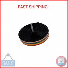 Eowpower 5 M Length 10 Pin Wire Rainbow Color Flat Ribbon IDC Cable Wire