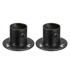 0.88" Dia Stainless Steel Pole Sockets Flange Rod Holder Bracket Support 2Pcs