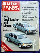 Auto Motor Sport AMS 10/1978 Opel Monza und Senator A. Jaguar XK 150 S, AC Cobra