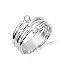 .925 Sterling Silver Wrap Around Bead Band Ring