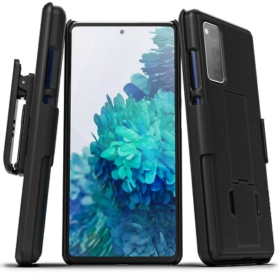 For Samsung Galaxy S20 FE Belt Clip Case, Slim Cover with Holster - Black