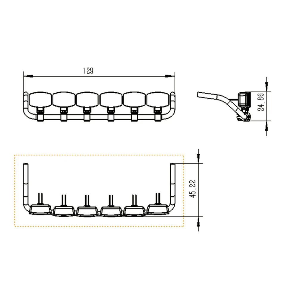 Metal Car Roof Spotlight LED Lights For 1/14 Tamiya Man TGX26.540 Tractor Truck - Image 4 of 4