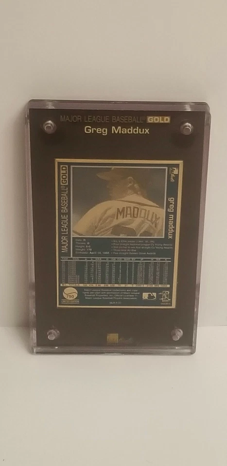 1997 - MLB - Atlanta Braves - Greg Maddux - 24K Gold Metal PRODUCTION PROOF CARD - Image 2 of 4