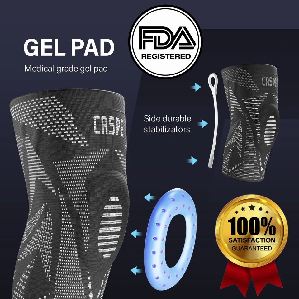 Rodillera Compresión Manga Soporte Articular Dolor Artritis Alivio Para Gimnasio Deportivo Foto 4 de 4