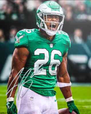 Saquon Barkley Auto  8x10 Signed Philadelphia Eagles Reprint Photo Scream