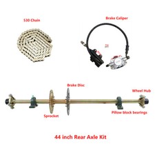 44" ATV Go Kart Rear Axle Kit Brake Assembly Quad Buggy Drift Trike Golf Cart