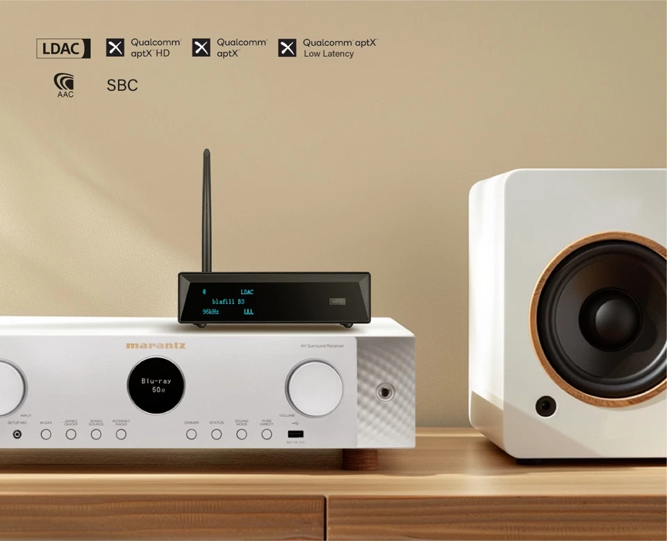 Receptor de audio blafili B3 True HiFi Bluetooth 5.1 LDAC aptX HD Audiophile DAC Foto 4 de 4