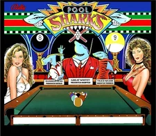 Bally Midway Pool Sharks Pinball Machine translite replacement